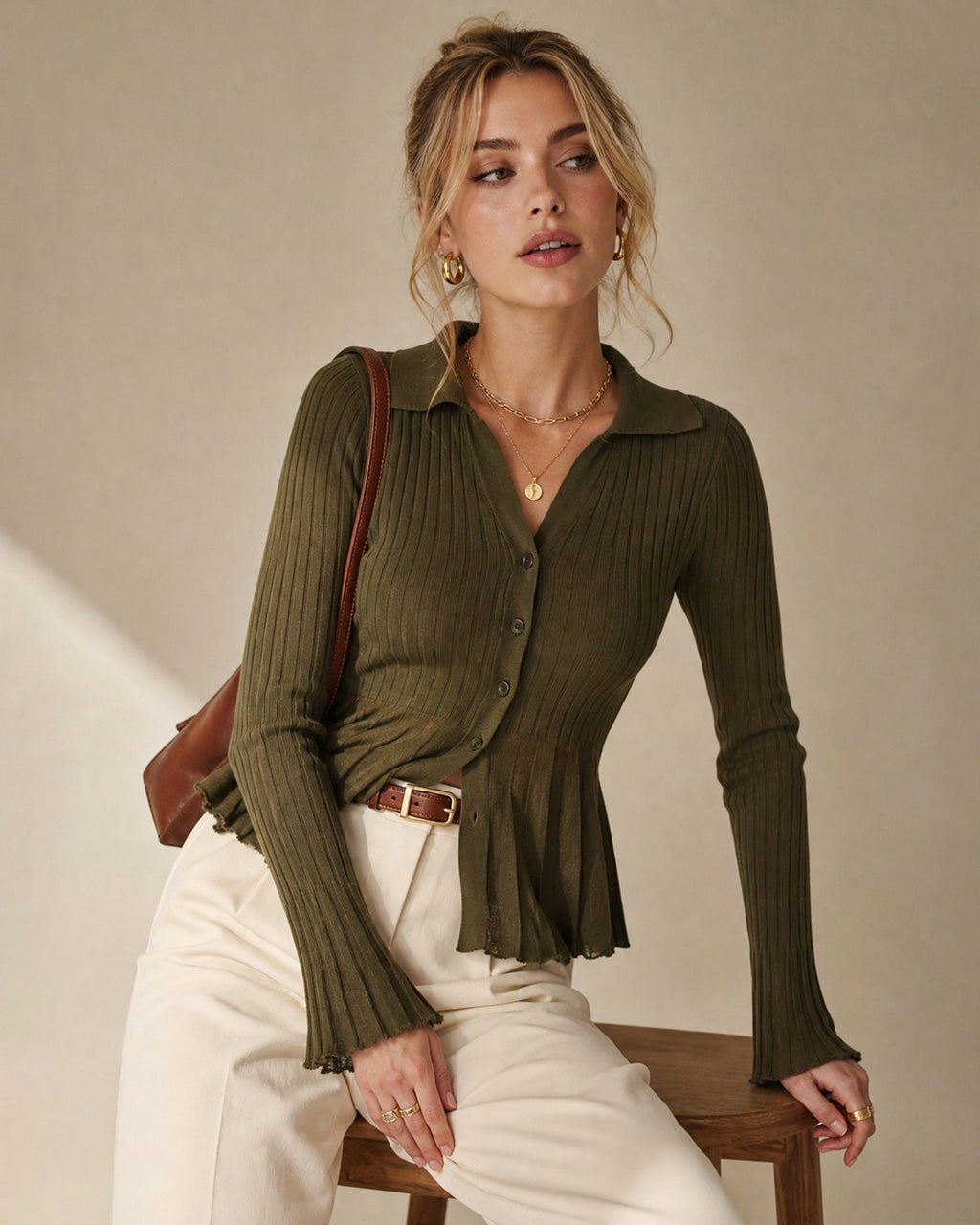 Salomé | Cardigan Col Chemise Manches Cloche