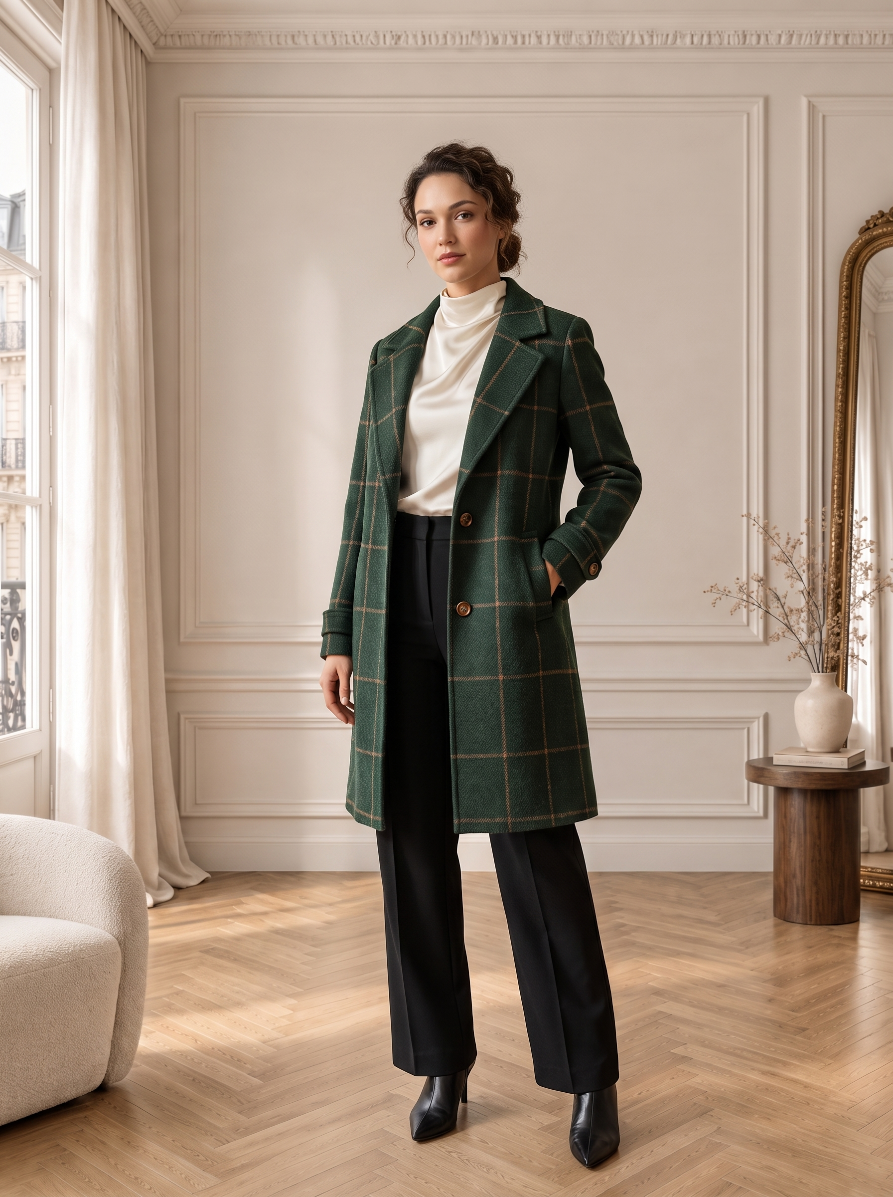 Elara | Manteau Femme à Carreaux