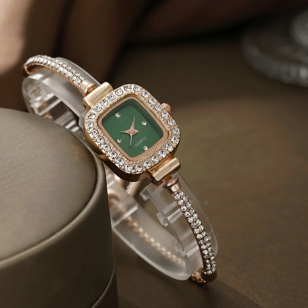 Émilie | Montre Bracelet Strass Cadran Carré