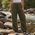 Solène | Pantalon Cargo en Coton Ceinture Cordon