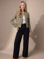 Marceline | Veste Tweed Courte Boutons Dorés