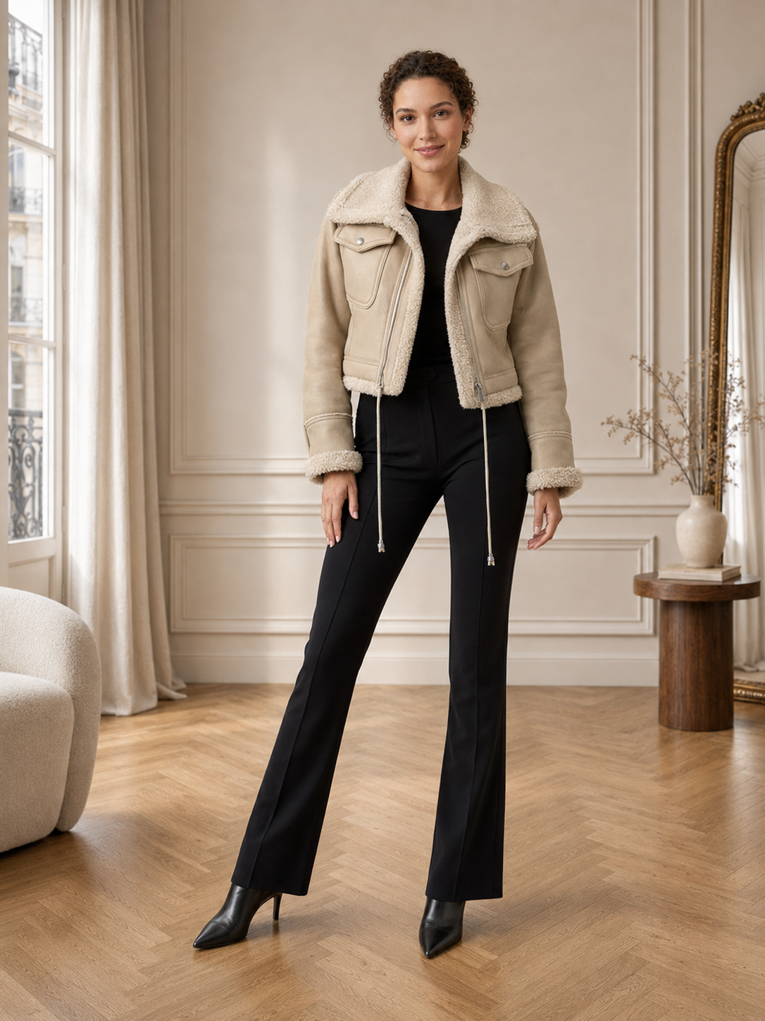 Alessia | Veste Aviateur Fourrée