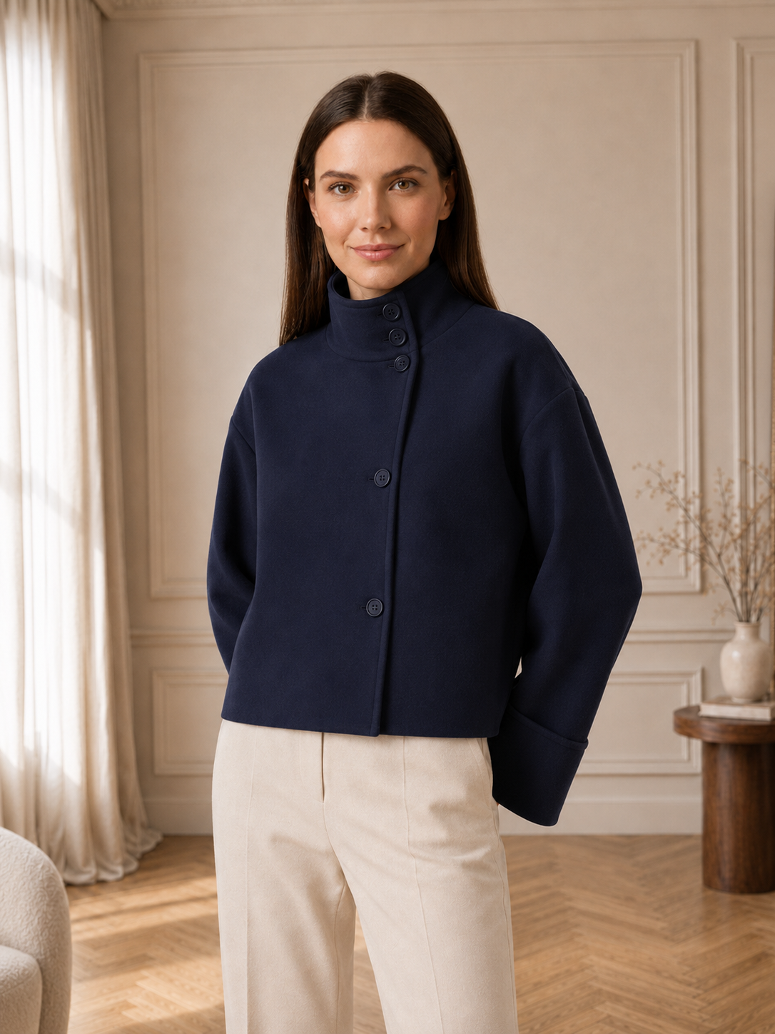 Maëlle | Veste Courte À Col Montant