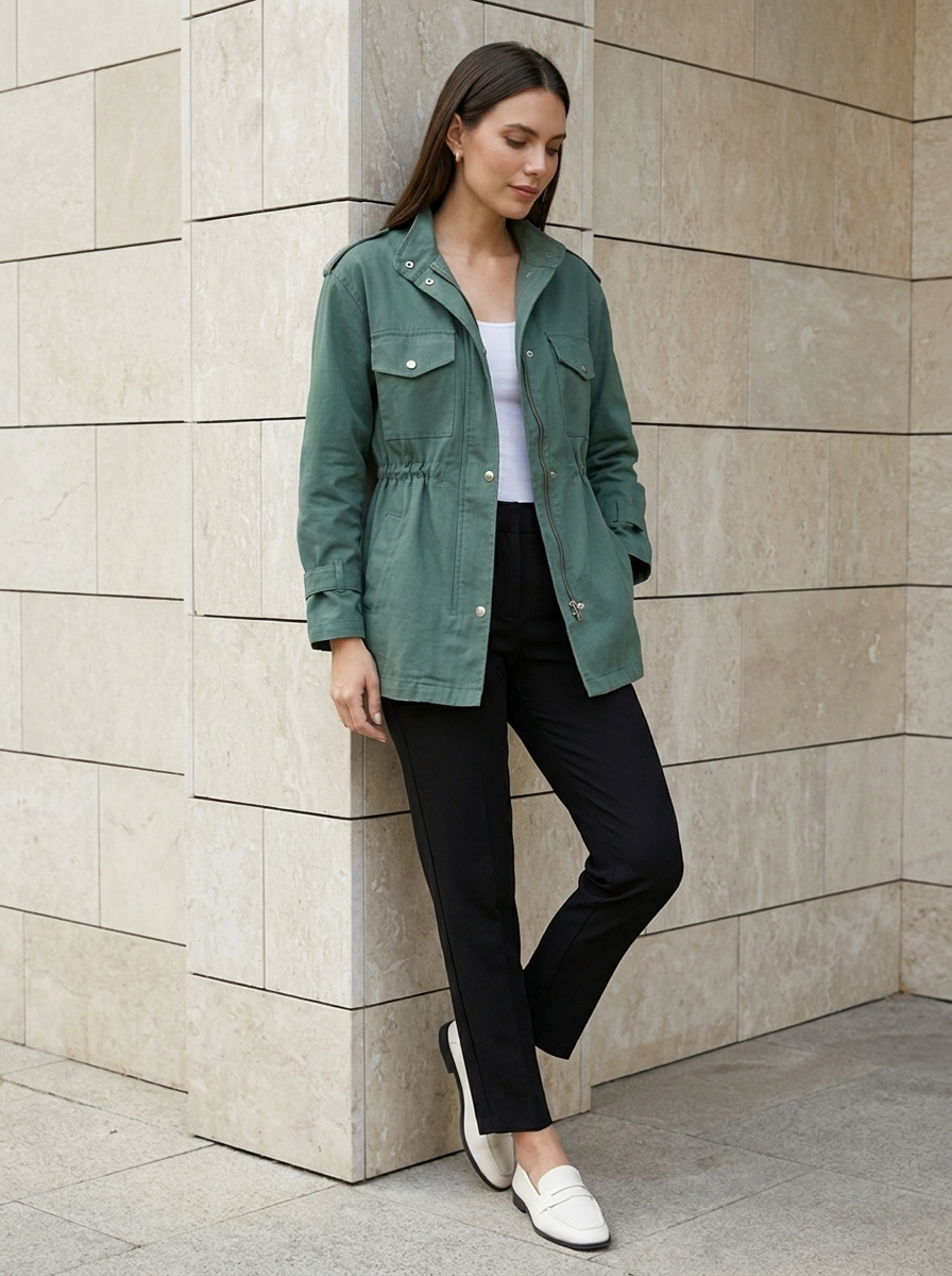 Camille | Veste Utilitaire Élégante à Taille Ajustable