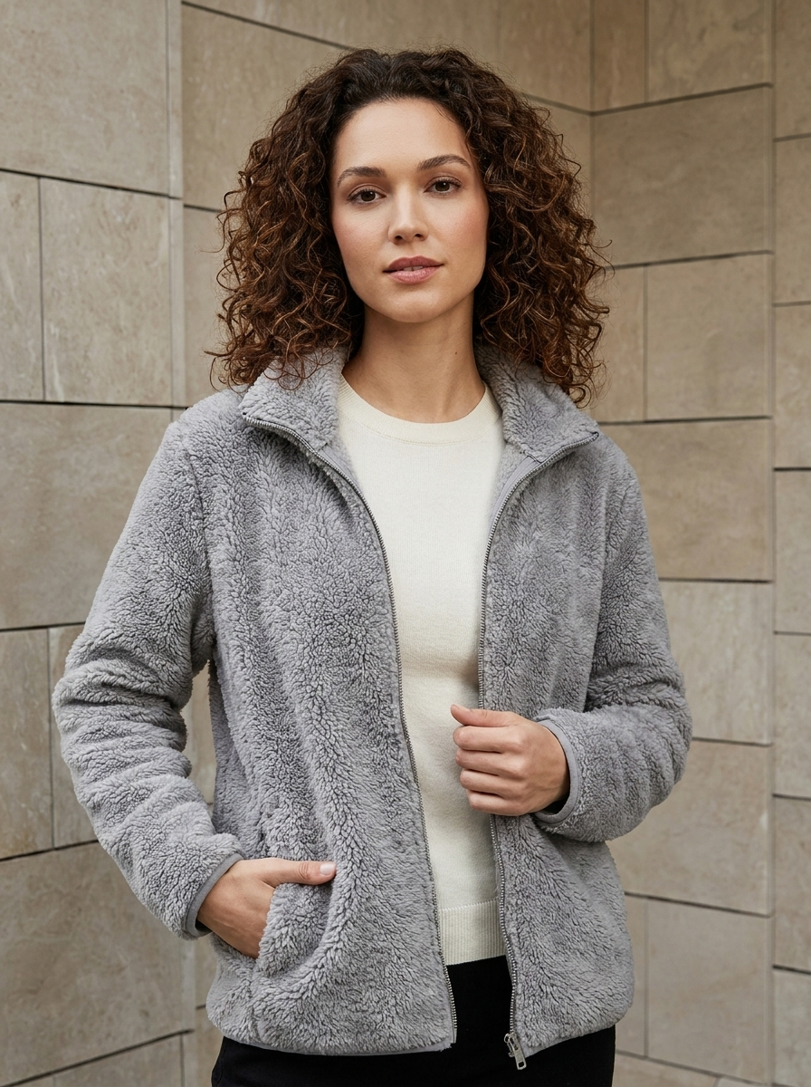Élina | Veste Polaire Douce à Col Montant