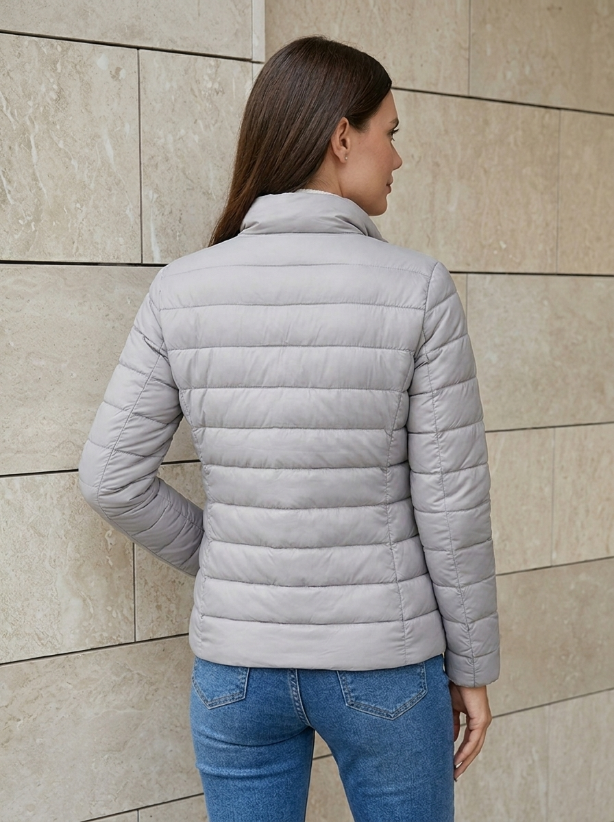 Camille | Veste Matelassée Légère à Col Montant