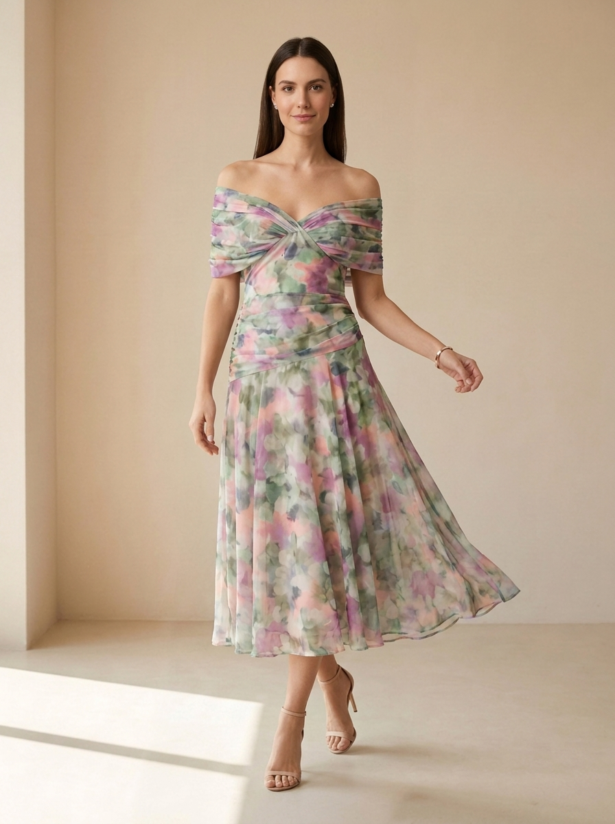 Evelyne | Robe Midi Élégante