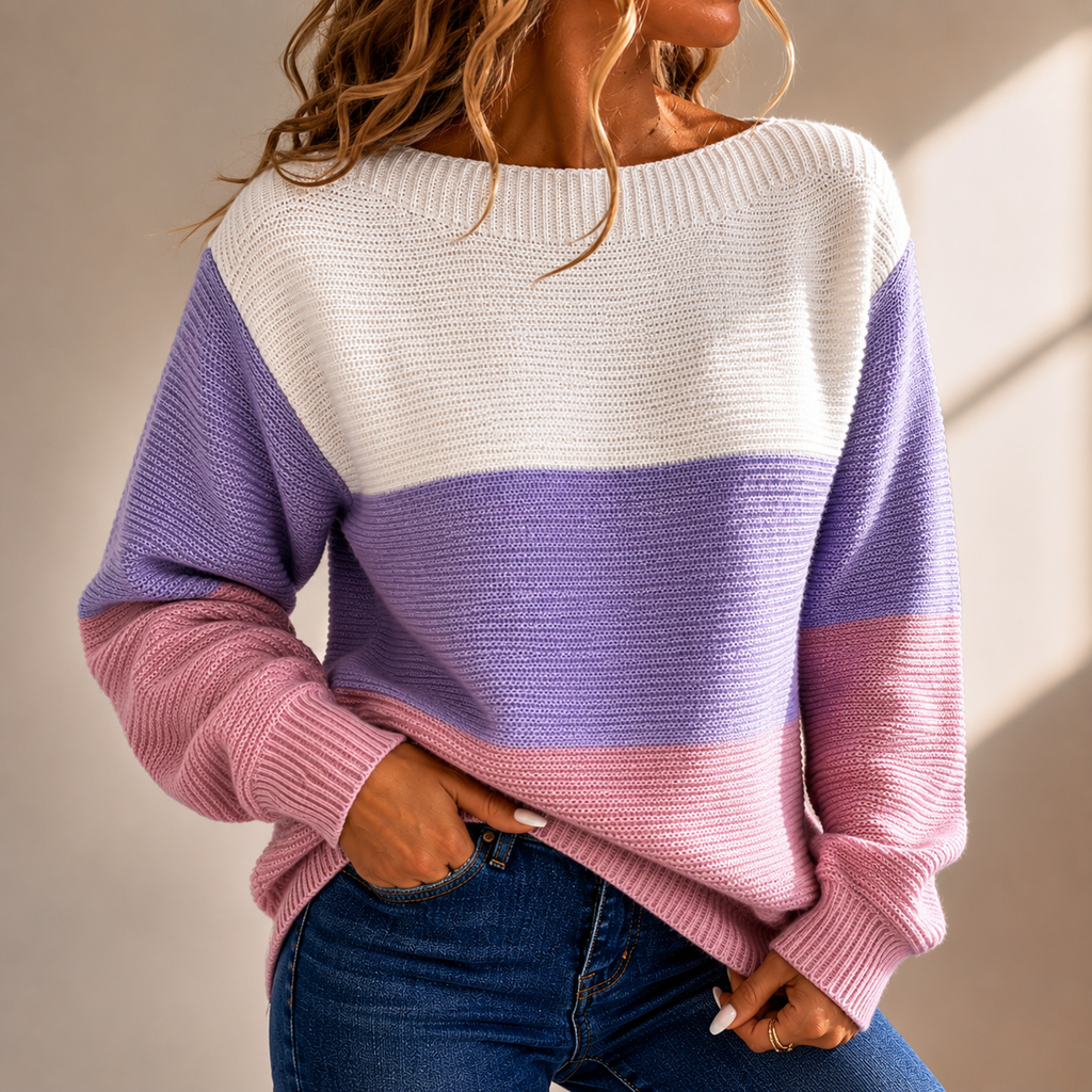 Rosalie | Pull Colorblock Col Bateau Oversize