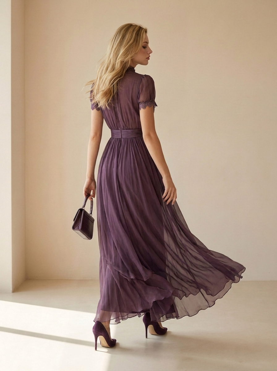Celestine | Robe Longue Plissée Élégante
