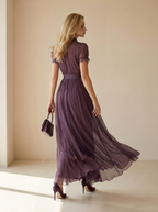 Celestine | Robe Longue Plissée Élégante