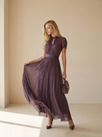 Celestine | Robe Longue Plissée Élégante
