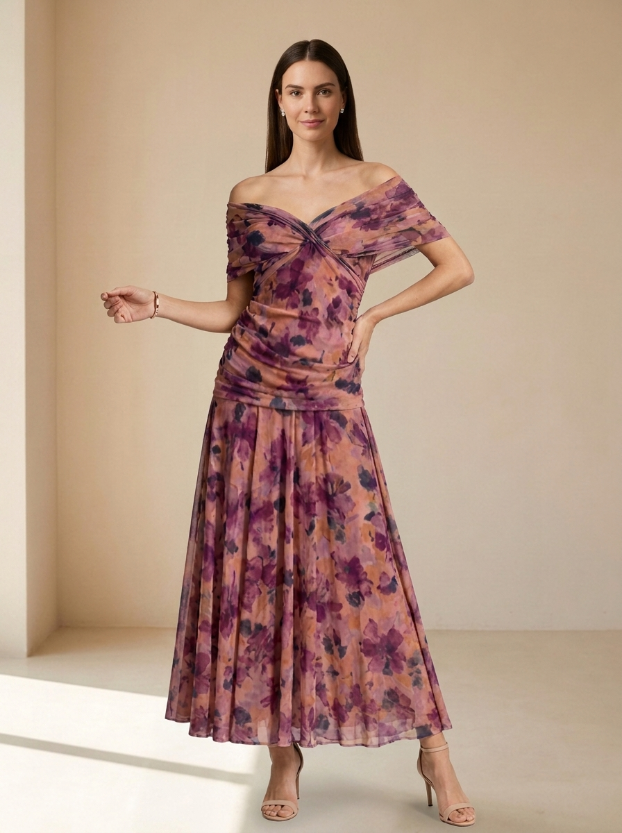 Evelyne | Robe Midi Élégante