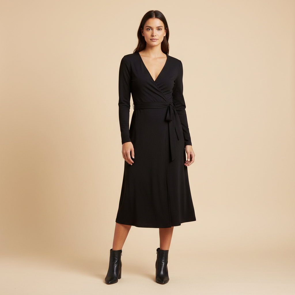 Noa - Robe Portefeuille À Manches Longues
