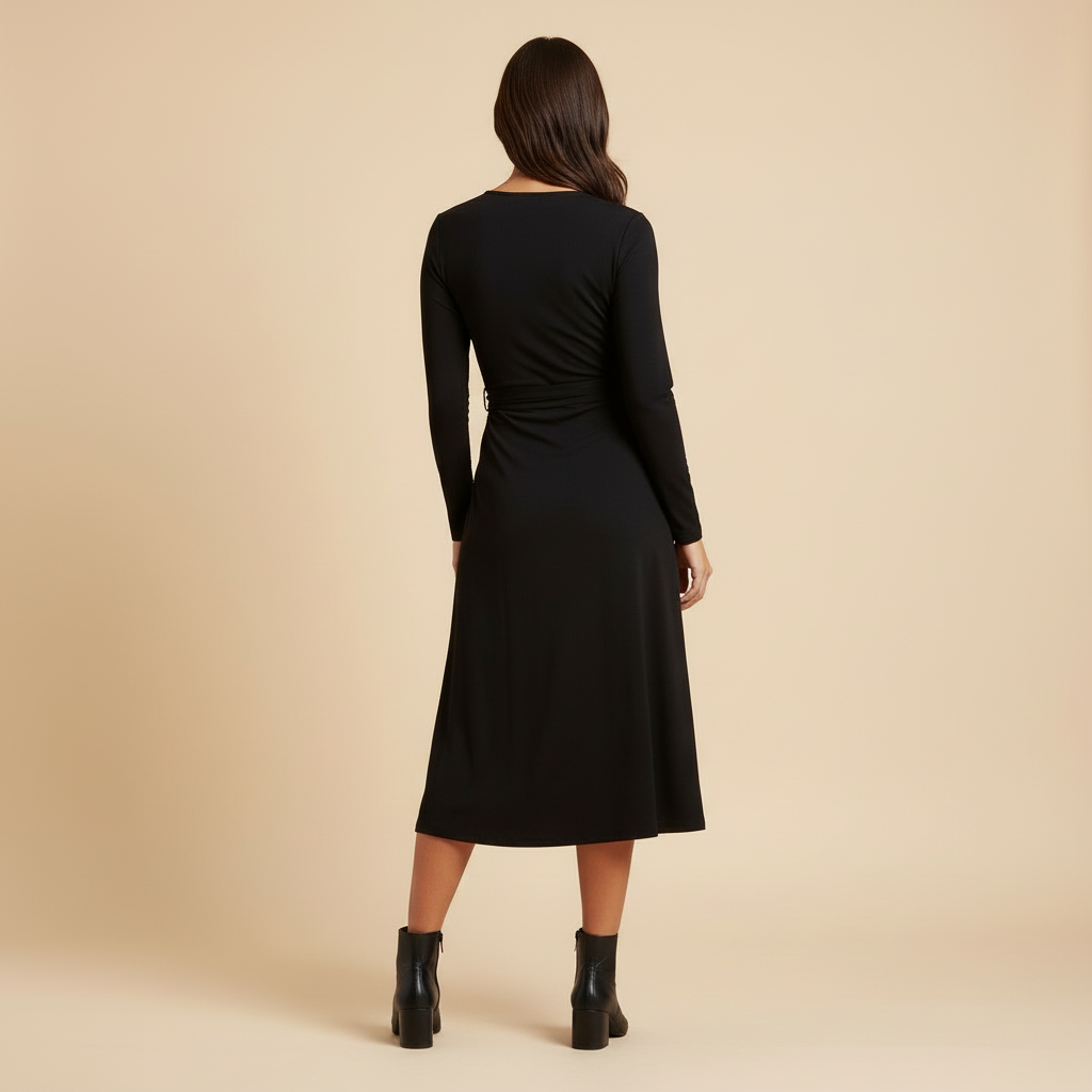 Noa - Robe Portefeuille À Manches Longues