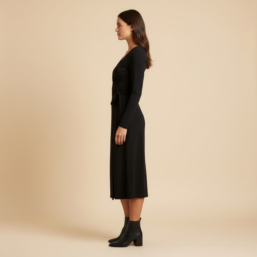 Noa - Robe Portefeuille À Manches Longues
