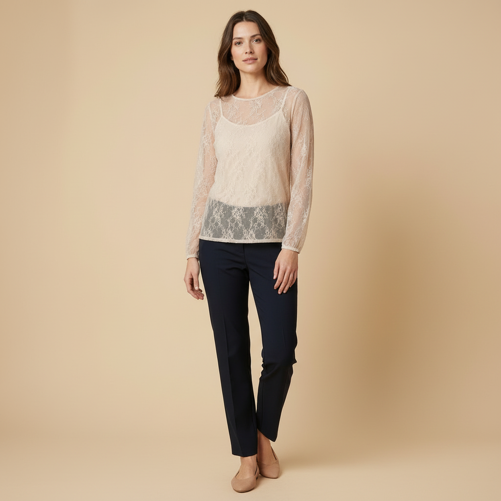 Layla - Blouse Dentelle Transparente