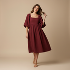 Amélia - Robe Manches Bouffantes