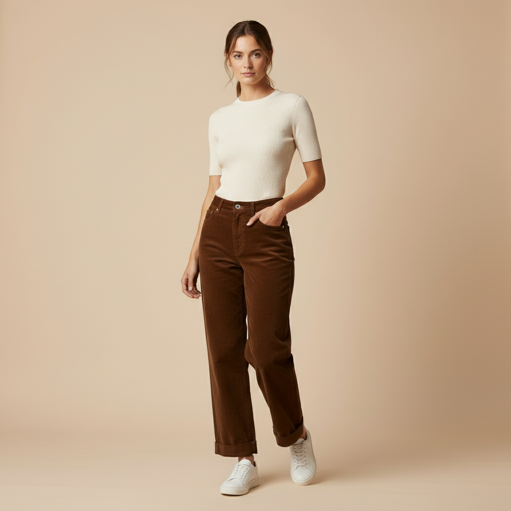 Léonie - Pantalon Velours Côtelé