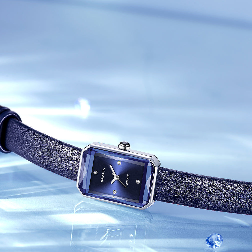 Colette | Montre Bracelet Cuir Boîtier Rectangulaire