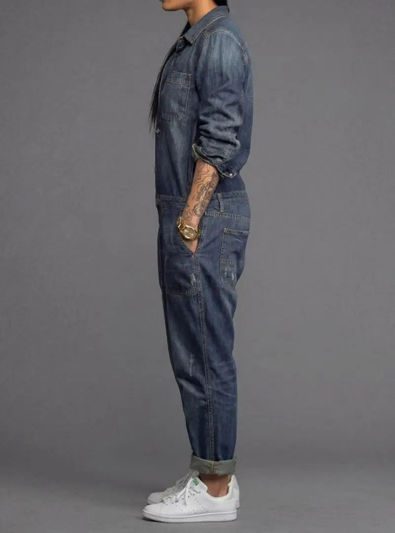 Pauline | Combinaison en Denim Léger Boutonnée