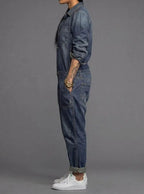 Pauline | Combinaison en Denim Léger Boutonnée