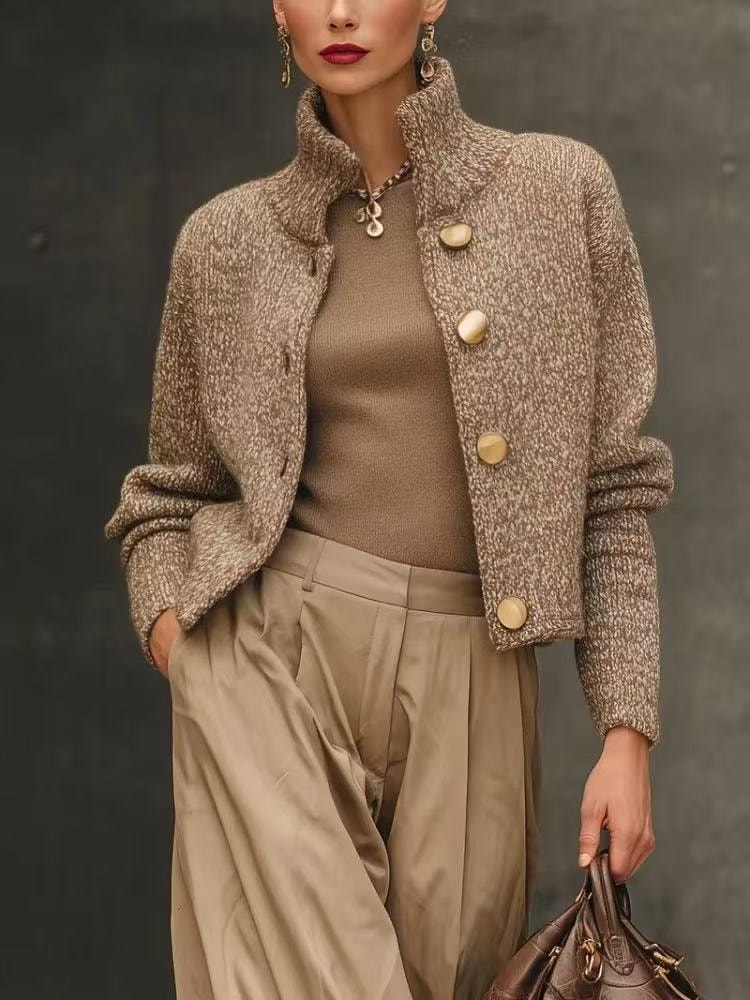 Victoire | Cardigan Col Montant Boutonné